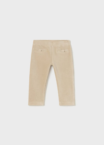 Corduroy Knit Basic Pants-Sepia