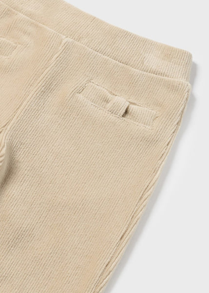 Corduroy Knit Basic Pants-Sepia