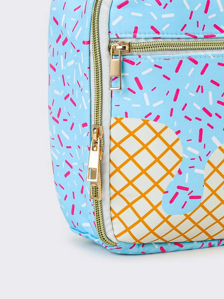 SK Ice Cream Drip Canvas Lunch Box - Blue