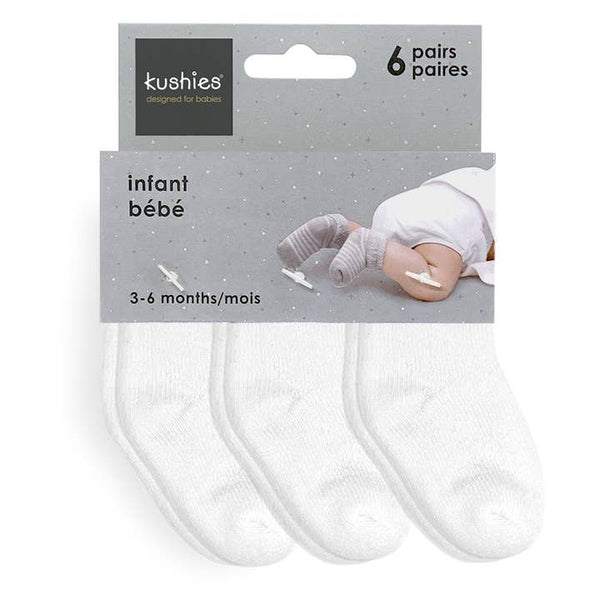 White 6 Pack Baby Socks