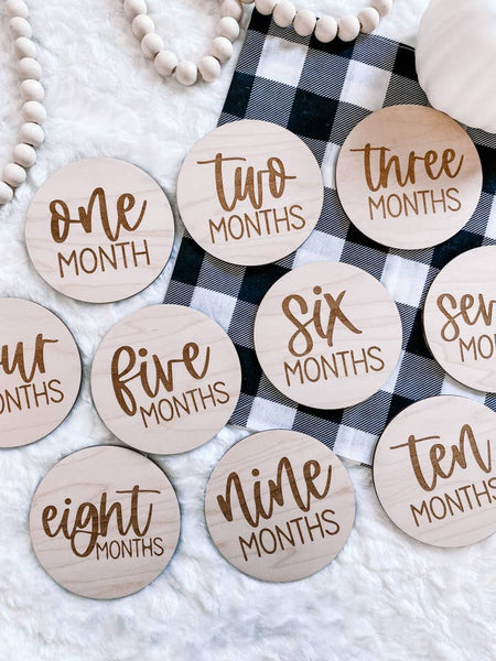 Wooden Monthly Milestone Disc Set