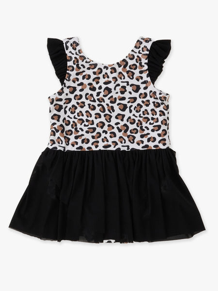 Classic Leopard Flutter Sleeve Leotard