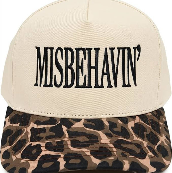 2-Tone Cap: Miss Behavin' - Leopard/Beige