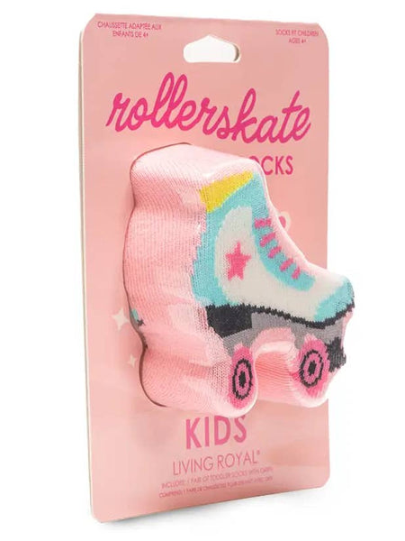 Pink Roller Skate Crew Socks