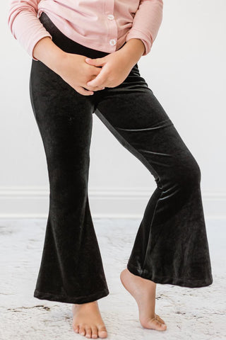 Black Ribbed Velvet Pants