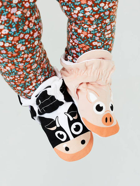 Calf & Piglet Mismatched Non-Slip Baby Booties