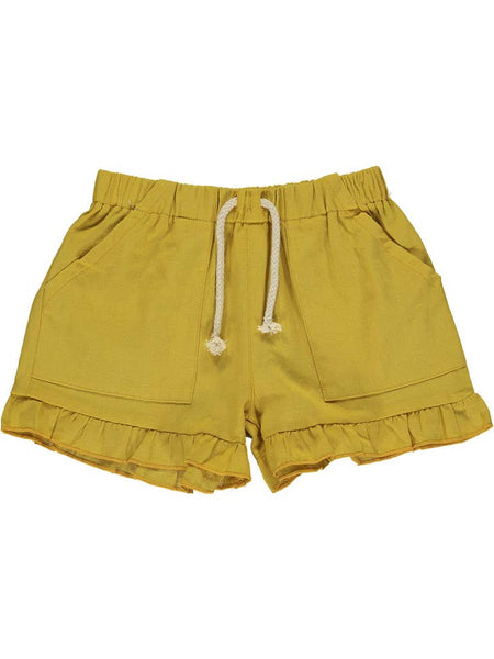 Brynlee Ruffle Shorts-Gold