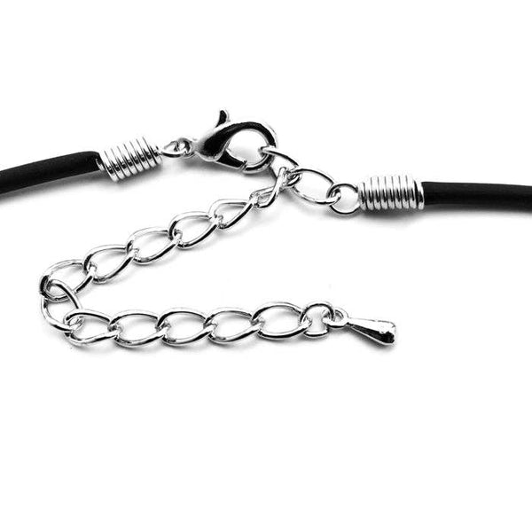 Baseball Stitch Cross Necklace On Black Rubber