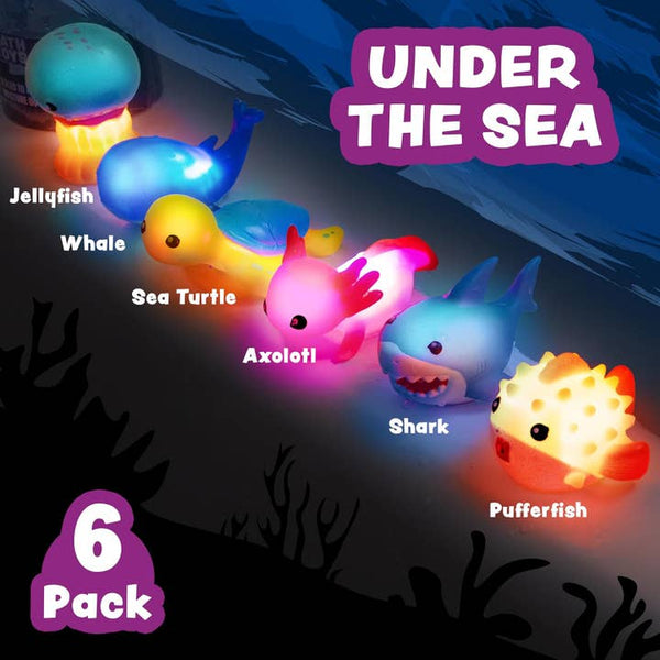 Under the Sea Light Up Bath Toys - 6 Pack