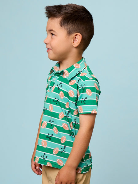 Tackles & Touchdowns Football Knit Short Sleeve Performance Polo