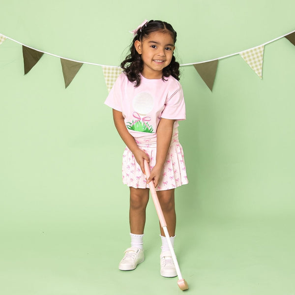 Golf Tee Bow Patch Short Sleeve T-Shirt