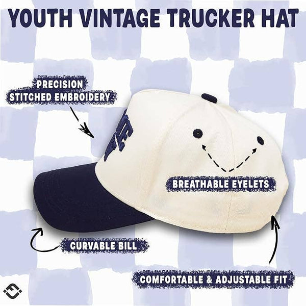 2 Tone Vintage Cap - Game Day - Navy/Beige