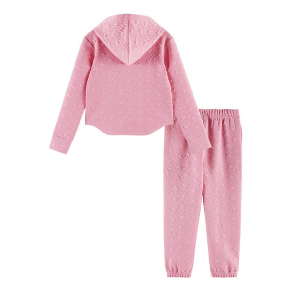 Embossed Lounge Set | Pink Hearts