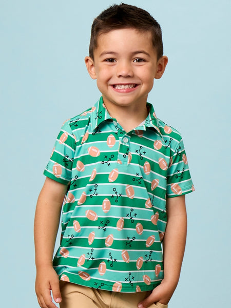 Tackles & Touchdowns Football Knit Short Sleeve Performance Polo
