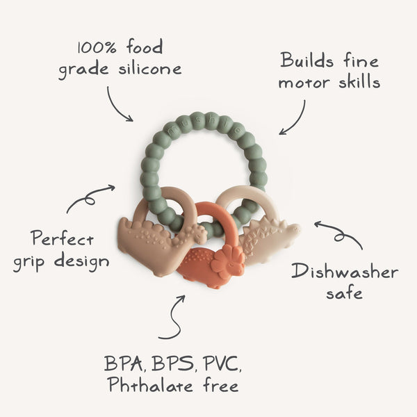 Mushie Teething Ring - Dino
