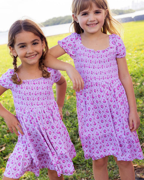 Caroline Smocked Bubble Twirl Dress