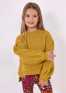 Mustard Drop Shoulder Knit Sweater w/Sequins