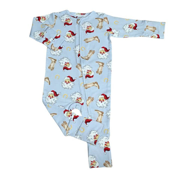 Bamboo Convertible Romper - Jolly Western Santa