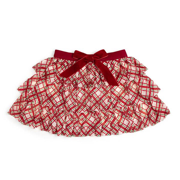Christmas Plaid Bow Tiered Tutu