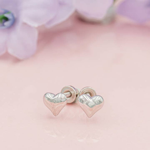 CM Sterling SilverPuff Heart Earrings