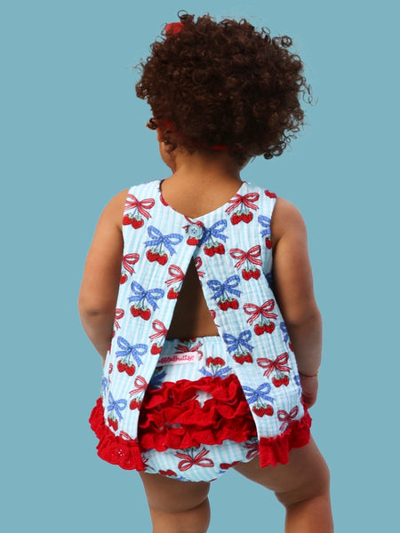 Berries & Bows Cotton Gauze Swing Top & Bloomer Set