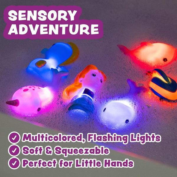 Mermaid Lagoon Light Up Bath Toys - 6 Pack