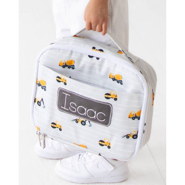 Sugar Bee - Lunch Bag - Boys Construction On Grey