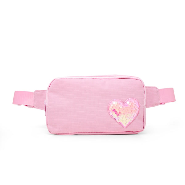 ZG Sequin Heart Belt Bag - Pink