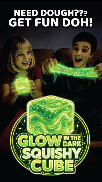 Glow in the Dark Squishy Sparkle Cube