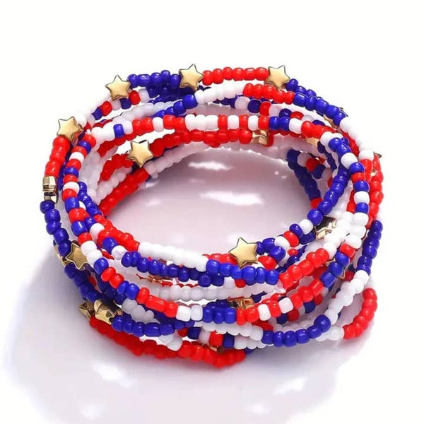 Patriotic Stretchy Mix Bracelets