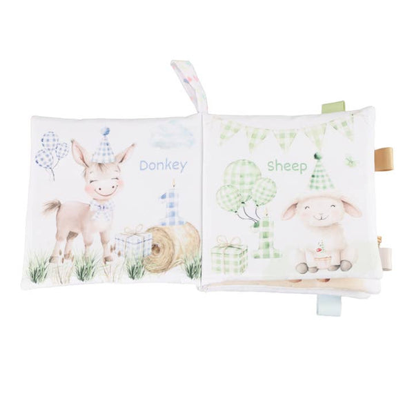 Birthday On the Farm Tails Soft Crinkle Cloth Baby Book
