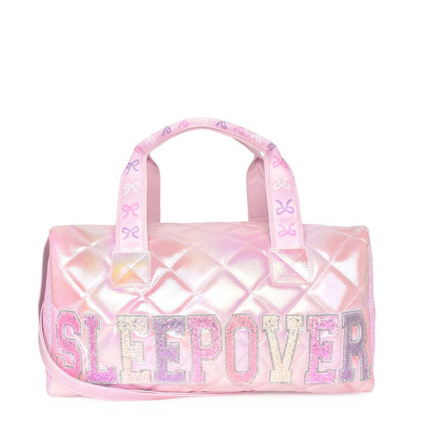 'Sleepover' Quilted Metallic Large Duffle Bag