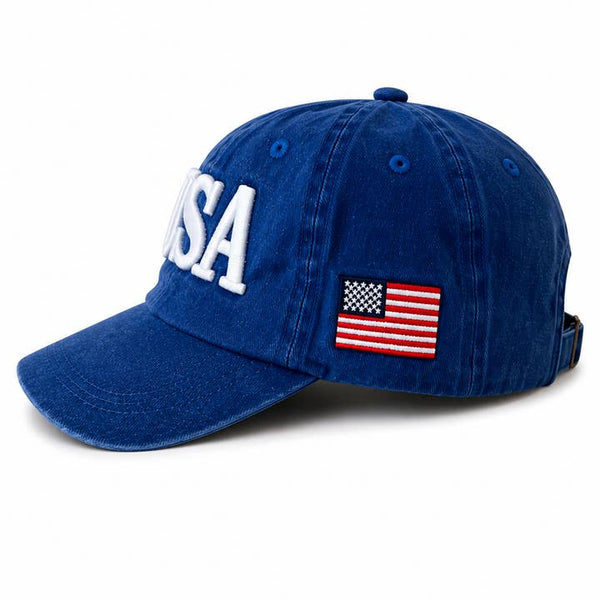 USA Kids Baseball Hat - Vintage Blue
