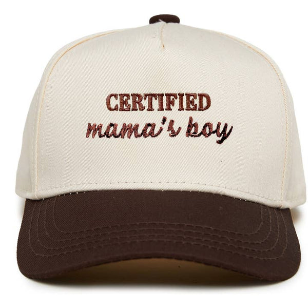 2-Tone Cap: Certified Mamas Boy Brown/Beige