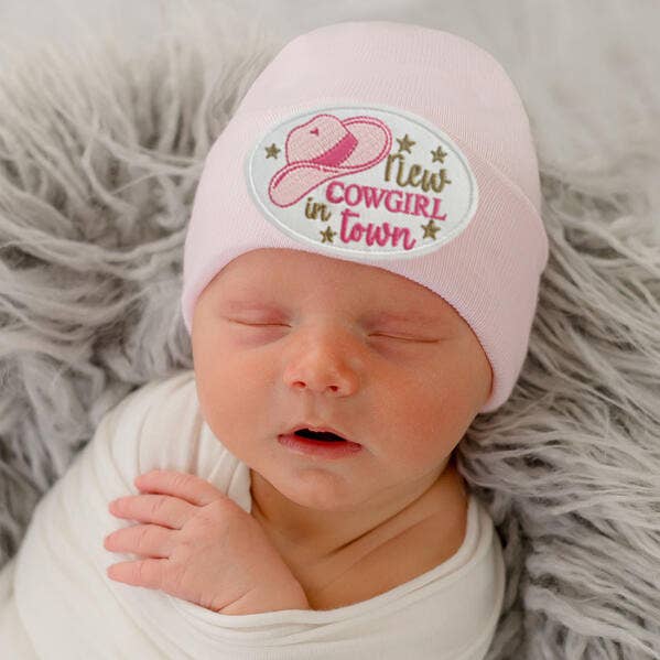 New Cowgirl in Town Newborn Girl Hospital Hat
