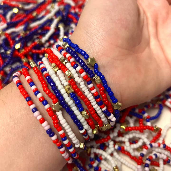 Patriotic Stretchy Mix Bracelets