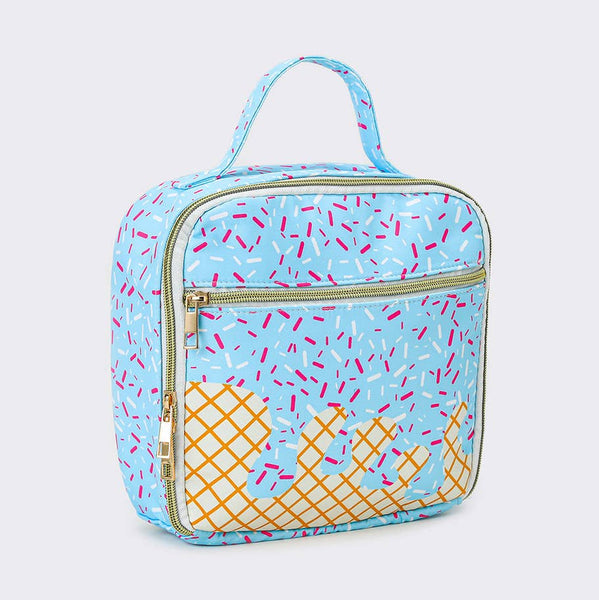 SK Ice Cream Drip Canvas Lunch Box - Blue