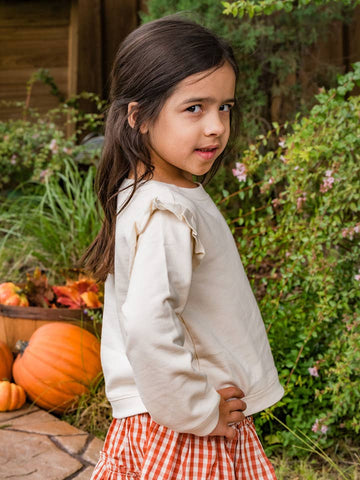 Ivory Knit Flutter Sweatshirt