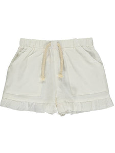 Brynlee Ruffle Shorts-White