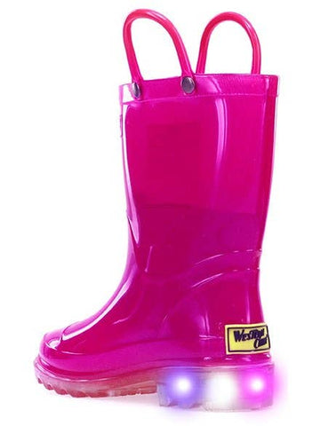 Lighted Solid Rain Boot - Pink