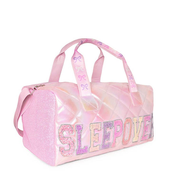 'Sleepover' Quilted Metallic Large Duffle Bag