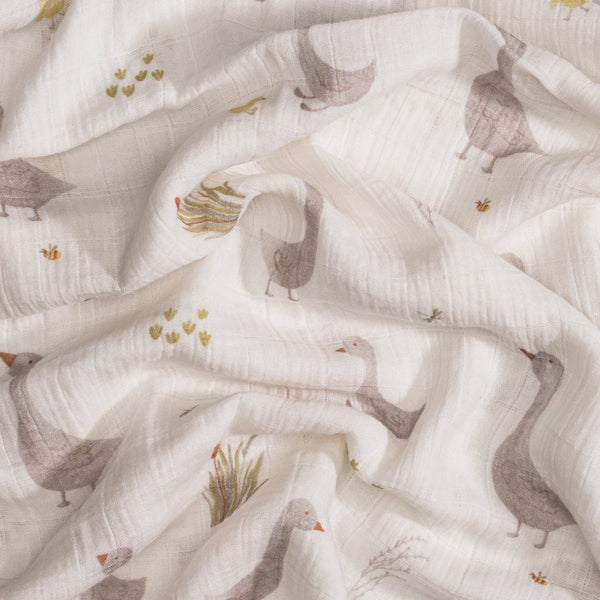 Charlie 2-pc. Farmhouse Goose/Check Swaddle Set