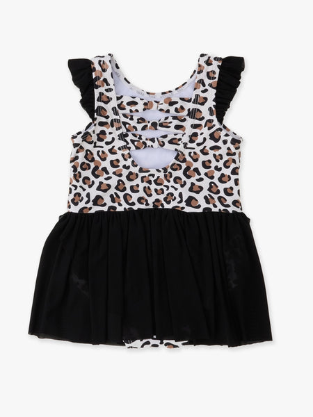 Classic Leopard Flutter Sleeve Leotard