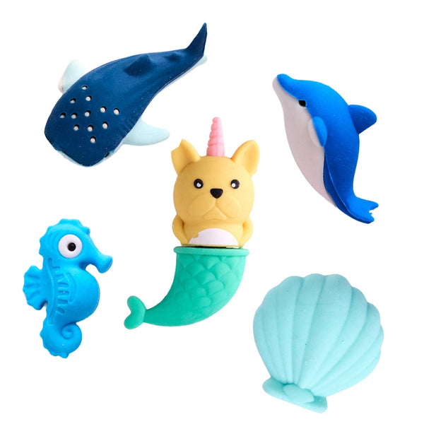 Desk Pets Mini Erasers - Mermaid Theme Set of 15