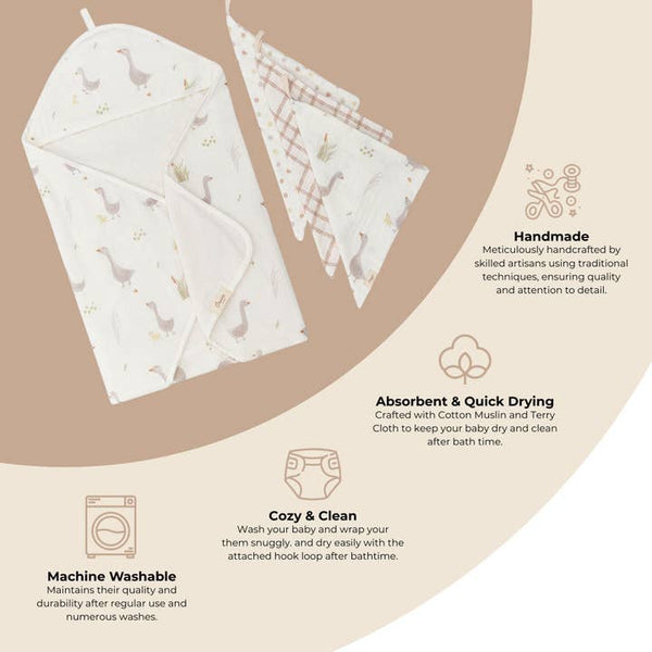 Charlie Farmhouse Goose Ht/Wash Cloth Set