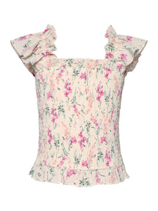 Floral Ruffle Smocked Top & Tier Tutu Skirt Set