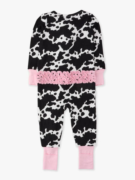 Moo Crew Convertible Ruffle One Piece Footie Pajama