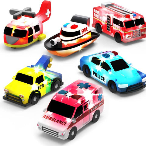 Emergency Cars Light Up Bath Toys