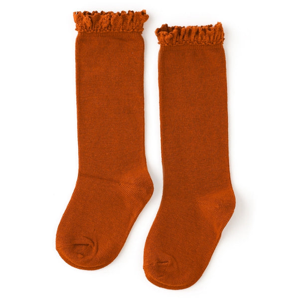 Pumpkin Spice Lace Top Knee High Sock