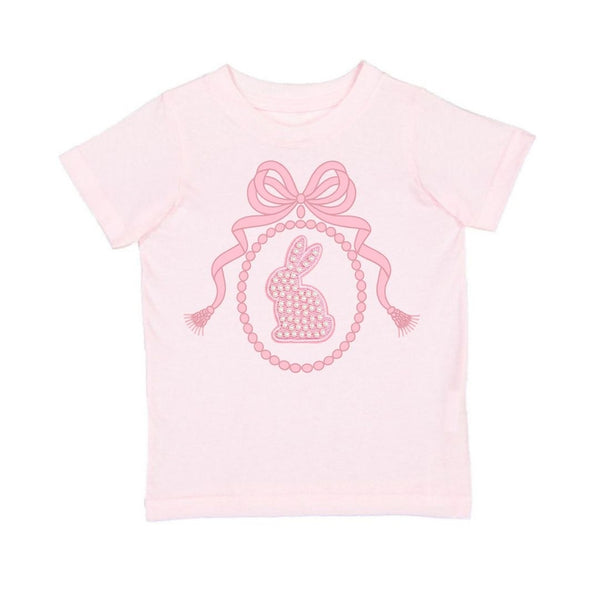 Bunny Locket Pearl Patch Easter Short Sleeve T-Shirt - Ballet